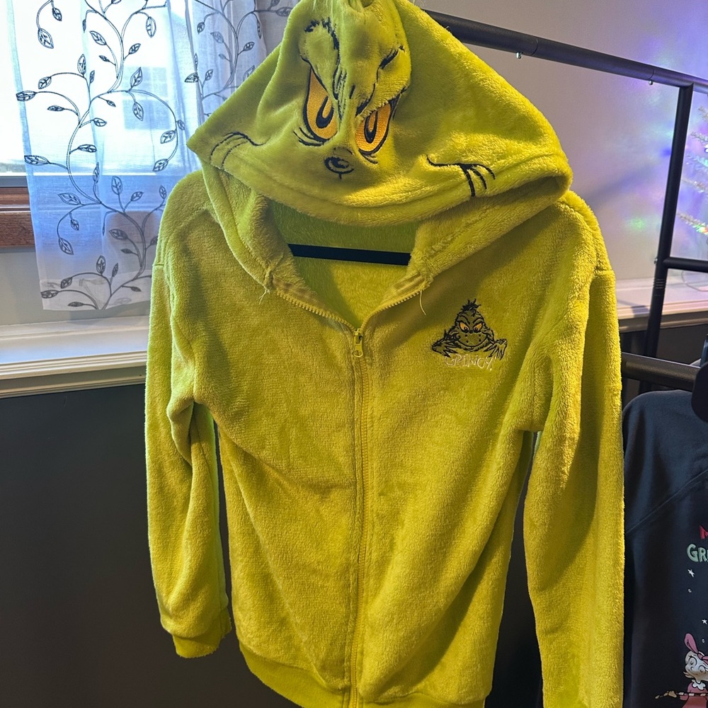 Adult Small Grinch Fleece Hoodie - Green